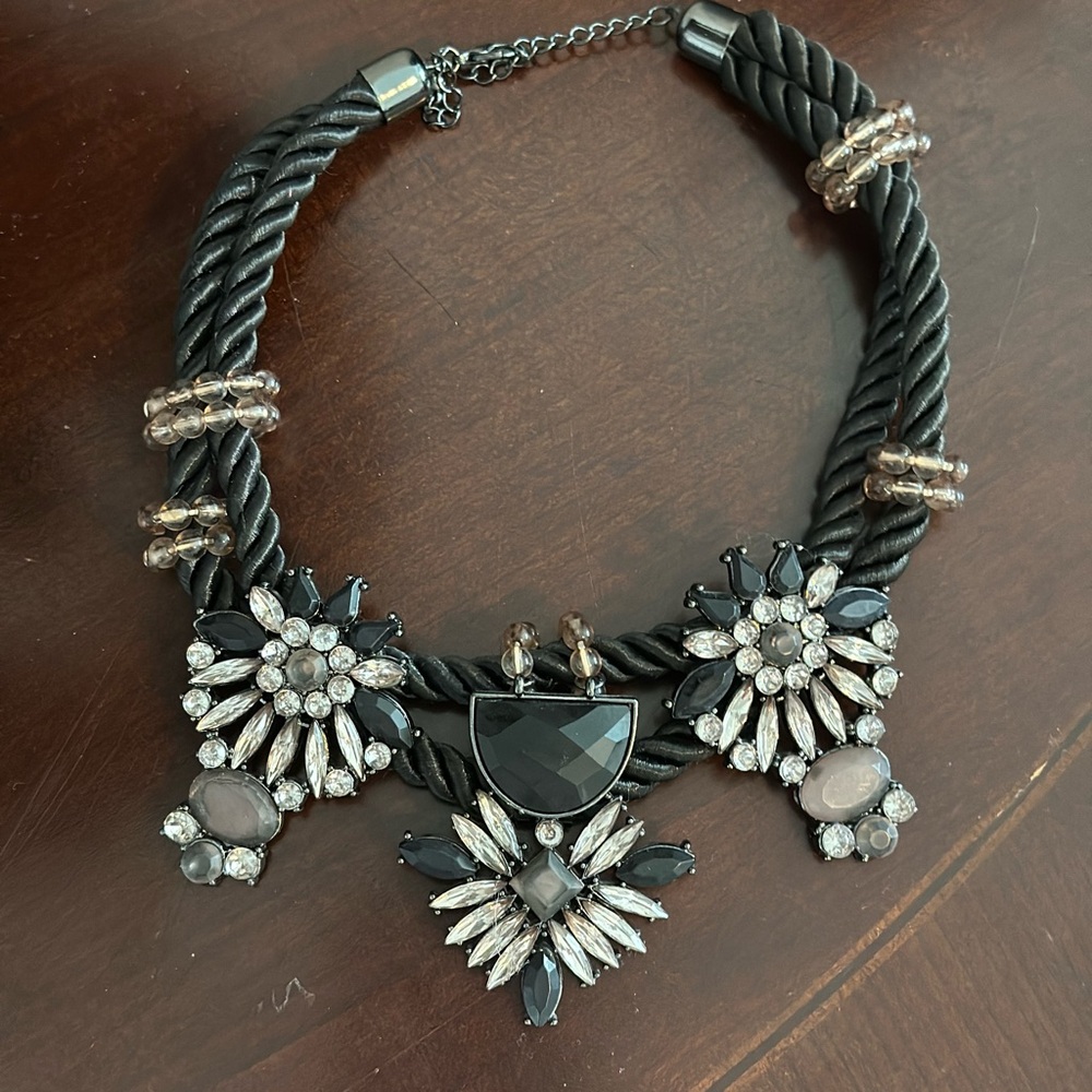 H&M Black and Silver Crystal Necklace